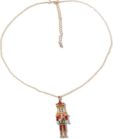 Christmas Nutcracker Pendant Necklace for Women Cute Nutcracker Soldier Beaded Crystal Holiday Jewelry Long Necklace Christmas Gift in Saudi Arabia