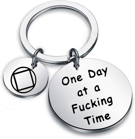 TGBJE One Day At a Time Keychain Sobriety Gift Addiction Recovery Gift AA Gift NA Recovery Sobriety Gift in Kuwait
