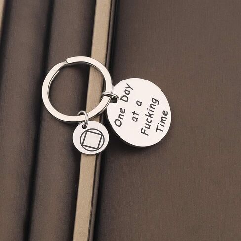 TGBJE One Day At a Time Keychain Sobriety Gift Addiction Recovery Gift AA Gift NA Recovery Sobriety Gift in Kuwait