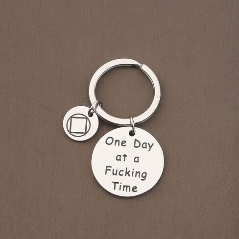 TGBJE One Day At a Time Keychain Sobriety Gift Addiction Recovery Gift AA Gift NA Recovery Sobriety Gift in Kuwait