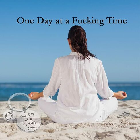 TGBJE One Day At a Time Keychain Sobriety Gift Addiction Recovery Gift AA Gift NA Recovery Sobriety Gift in Kuwait
