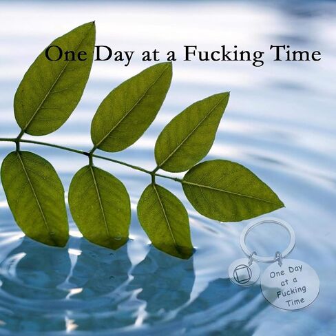 TGBJE One Day At a Time Keychain Sobriety Gift Addiction Recovery Gift AA Gift NA Recovery Sobriety Gift in Kuwait