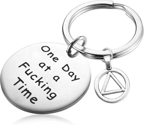 TGBJE One Day At a Time Keychain Sobriety Gift Addiction Recovery Gift AA Gift NA Recovery Sobriety Gift in Kuwait