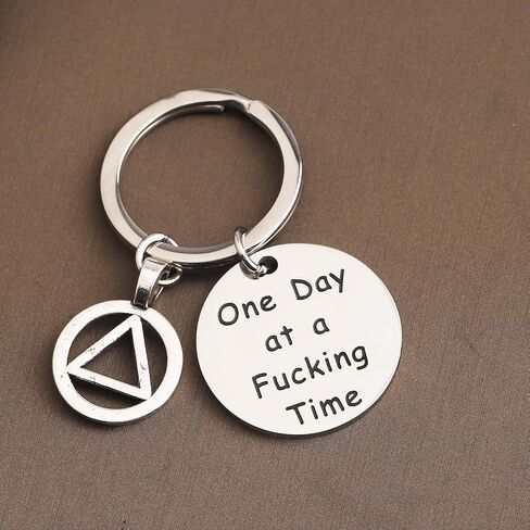 TGBJE One Day At a Time Keychain Sobriety Gift Addiction Recovery Gift AA Gift NA Recovery Sobriety Gift in Kuwait