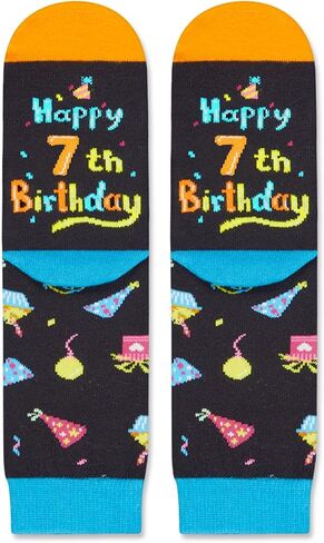 HAPPYPOP 3rd Birthday Gifts Socks Ideas - Three Year Old Gifts for Kids in Birthday Gift Box, Presents for 3 Year Olds with Greeting Card, Toddler Boy Girl Socks 3t in Saudi Arabia