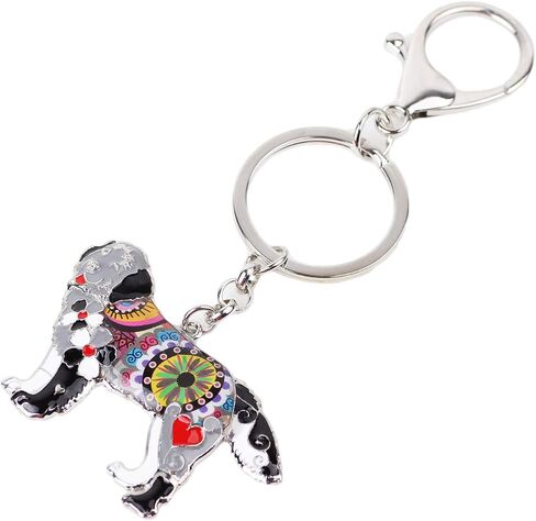 WEVENI Enamel Alloy Newfoundland Dog Keychain Accessories For Women Girls Bag Car Wallet in Kuwait