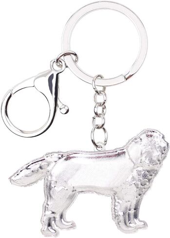 WEVENI Enamel Alloy Newfoundland Dog Keychain Accessories For Women Girls Bag Car Wallet in Kuwait