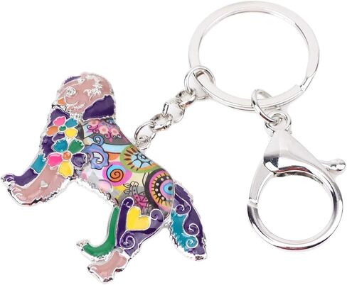 WEVENI Enamel Alloy Newfoundland Dog Keychain Accessories For Women Girls Bag Car Wallet in Kuwait