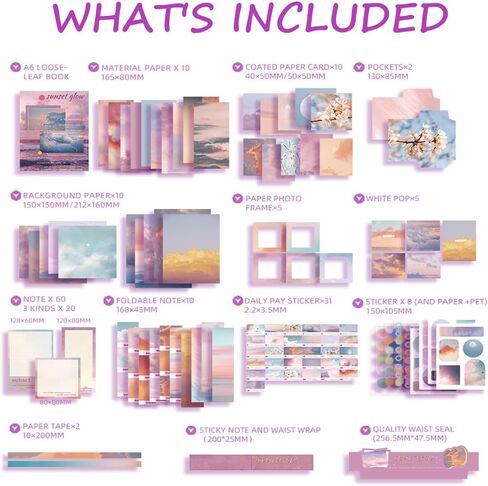 ChezMause Scrapbooking Supplies Kit, Aesthetic Daily Travel Scrapbook Kit for Bullet Junk Scrapbook Journal Supplies, DIY Journaling Supplies, Birthday Craft Gift for Girl Kid Women (Blue Sky) in Saudi Arabia