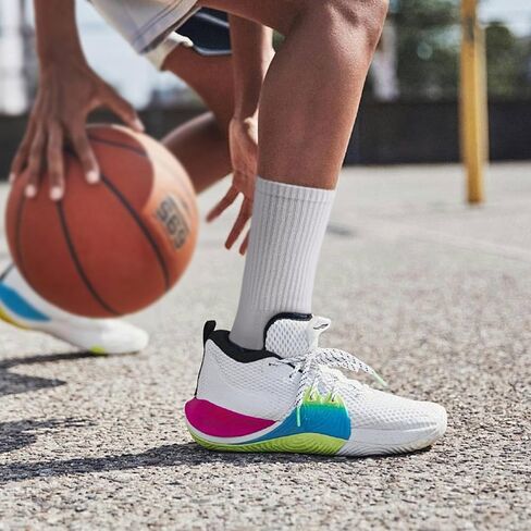 MUQU Mens White Crew Socks - Sports Thin Athletic Breathable Running Long Socks 6 Pairs in Kuwait
