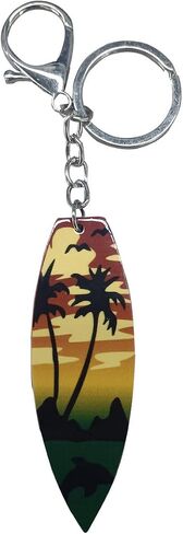 Summer Beach Favors Car Keychain Presents, Acrylic Surfboard Coconut Tree Keychains, Personalized Keychains Party Favors in Kuwait
