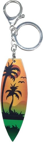 Summer Beach Favors Car Keychain Presents, Acrylic Surfboard Coconut Tree Keychains, Personalized Keychains Party Favors in Kuwait