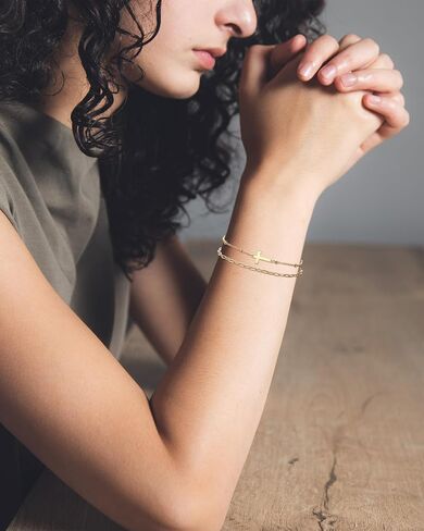 Tarsus Gold Cross Bracelet for Women, Christian Gifts for Women, Religious Gifts Dainty Bracelet in Kuwait