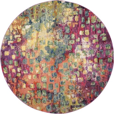 سجادة SAFAVIEH Monaco Collection - 2'2" x 6'، رمادي وبرتقالي، تصميم بوهو شيك بألوان مائية تجريدية، لا يتساقط ويسهل العناية به، مثالي للمناطق ذات حركة المرور العالية في غرفة المعيشة وغرفة النوم (MNC225H) in Saudi Arabia