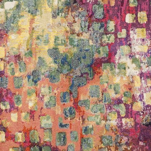 سجادة SAFAVIEH Monaco Collection - 2'2" x 6'، رمادي وبرتقالي، تصميم بوهو شيك بألوان مائية تجريدية، لا يتساقط ويسهل العناية به، مثالي للمناطق ذات حركة المرور العالية في غرفة المعيشة وغرفة النوم (MNC225H) in Saudi Arabia