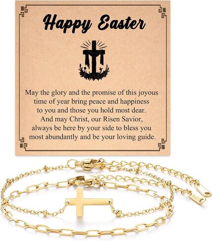 Tarsus Gold Cross Bracelet for Women, Christian Gifts for Women, Religious Gifts Dainty Bracelet in Kuwait
