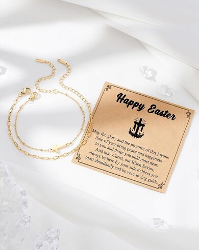 Tarsus Gold Cross Bracelet for Women, Christian Gifts for Women, Religious Gifts Dainty Bracelet in Kuwait