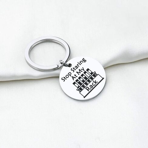 BAUNA Funny Lab Week Lab Tech Gift Laboratory Technician Key Ring Stop Staring at My Rack for Medical Technologist Med Techs in Kuwait