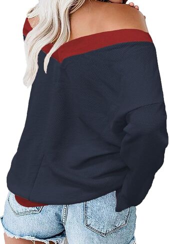 Plus-Size-Sweaters for Women Long Sleeve Waffle Knit V Neck Pullover Tops 1X-5X in Saudi Arabia