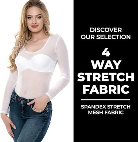 Power Mesh Fabric | 4-Way Stretch Nylon Mesh Fabric | Lightweight Sheer Nylon Spandex Stretch Mesh Netting | 1 Yard Mesh | 60" inch Wide | Black in Kuwait