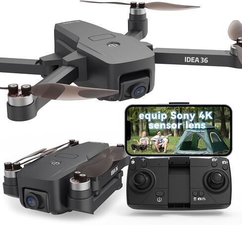 36GPS Drone with Camera, Drones with camera for adults 4k with Brushless Motors, 5G WiFi Transmission, Optical Streaming Positioning,, Follow Me, GPS Return, Flight Time 36 Minutes ,drones for kids/beginners in Saudi Arabia