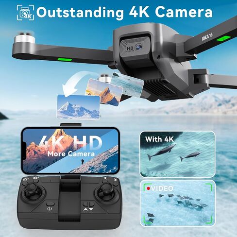 طائرة بدون طيار 36GPS مع كاميرا، طائرات بدون طيار مع كاميرا للبالغين 4K مع محركات بدون فرش، نقل واي فاي 5G، تحديد موضع البث البصري، اتبعني، إرجاع GPS، وقت الطيران 36 دقيقة، طائرات بدون طيار للأطفال/المبتدئين in Saudi Arabia
