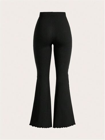 GORGLITTER المرأة الخس تريم بيل أسفل مضيئة بانت مرونة عالية الخصر واسعة الساق السراويل in Kuwait