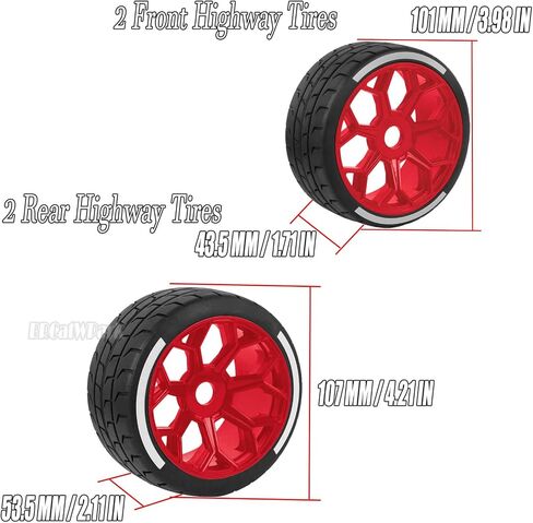إطارات الطرق السريعة RC لـ 1/7 Arrma Felony 6S BLX، 4 قطع عجلة إطارات الطرق السريعة RC، أسود in Saudi Arabia