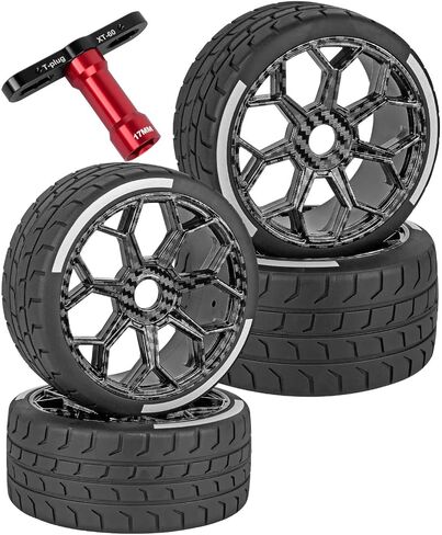 إطارات الطرق السريعة RC لـ 1/7 Arrma Felony 6S BLX، 4 قطع عجلة إطارات الطرق السريعة RC، أسود in Saudi Arabia
