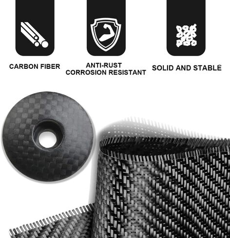 BUCKLOS Bicycle Headset Top Cap and Star Nut, Fits 1-1/8" Fork Stems, Carbon Fiber Top Cap with Aluminum Screw Shiny in Saudi Arabia