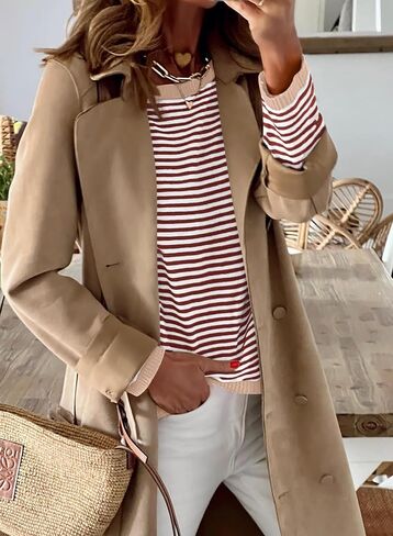 PRETTYGARDEN Womens Fall Striped Sweaters Long Sleeve Crewneck Color Block Lightweight Knit Pullover Tops 2024 Trendy Outfits in Saudi Arabia