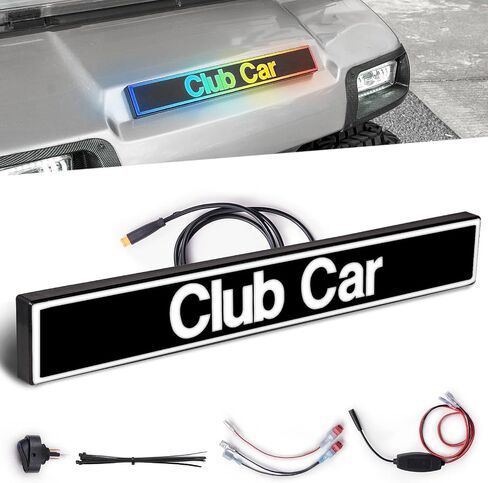 Golf Cart RGB Magic Color Front Name Plate for Club Car Tempo/Onward Premium Golf Cart Models Replace OEM 102883602, 47614573001, 7.87"×2.75" Emblem in Saudi Arabia
