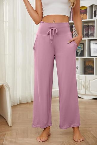 HEARTNICE Womens Pajama Pants Soft Lightweight Long Casual Pajama Lounge Pants High Waisted Drawstring Sleepwear in Kuwait