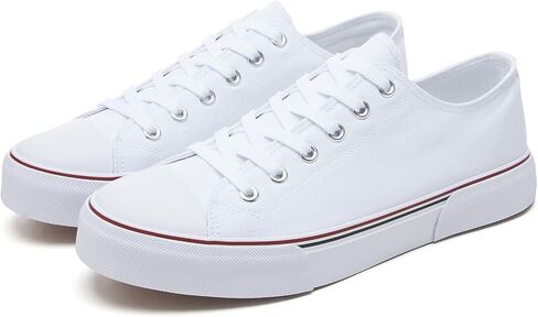 yageyan Men Canvas Low top Shoes Classic Casual Sneakers Black and White Fashion Shoes in Kuwait