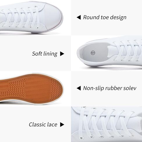 yageyan Men Canvas Low top Shoes Classic Casual Sneakers Black and White Fashion Shoes in Kuwait