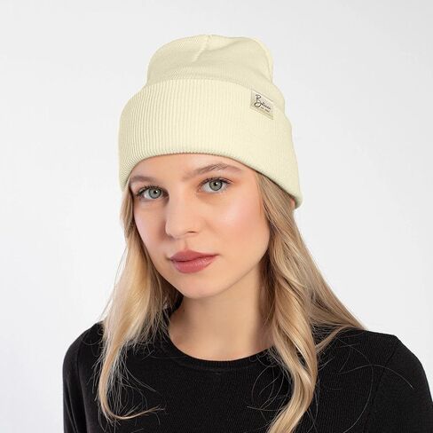 Satin Lined Knit Beanie Hat for Women,Acrylic Winter Beanie Hats,Womens Silk Lined Beanie Soft Warm Cuffed Hat in Kuwait