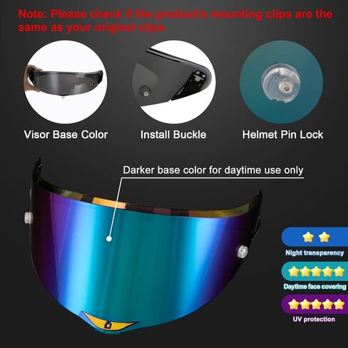 PSLER Pista GP RR visor - Pista Helmet Visor Motorcycle Face Shield Replacement for Pista GPR CORSA-R Pista GPRR RACE 3,Black in Saudi Arabia