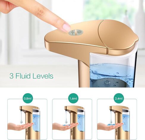 370ml Touchless Automatic Soap Dispenser for Bathroom and Kitchen,Battery Operated Automatic Liquid Hand Soap Dispenser,Adjustable Soap Dispensing Volume,Water-Resistant,Silver in Saudi Arabia