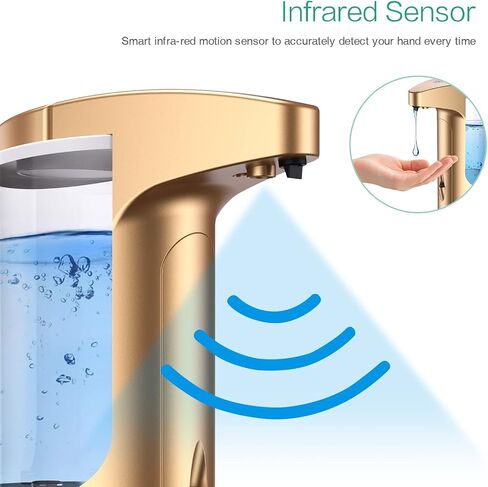 370ml Touchless Automatic Soap Dispenser for Bathroom and Kitchen,Battery Operated Automatic Liquid Hand Soap Dispenser,Adjustable Soap Dispensing Volume,Water-Resistant,Silver in Saudi Arabia