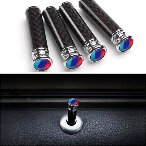4 Pcs Car Door Lock Knobs Carbon Fiber Door Lock Bolt Pin Cover Stick Compatible with BMW 1 2 3 4 5 6 7 Series X1 X2 X3 X4 X5 X6 X7 Accessories, QD4SD001 in Saudi Arabia
