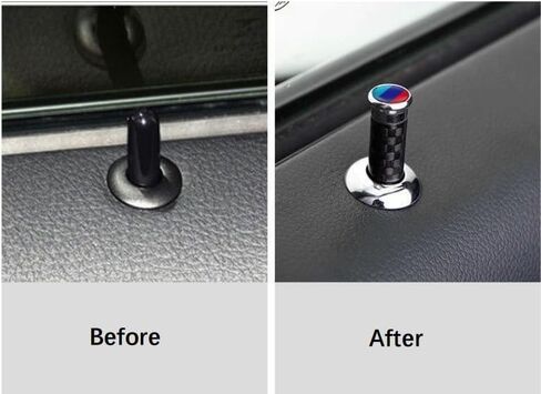 4 Pcs Car Door Lock Knobs Carbon Fiber Door Lock Bolt Pin Cover Stick Compatible with BMW 1 2 3 4 5 6 7 Series X1 X2 X3 X4 X5 X6 X7 Accessories, QD4SD001 in Saudi Arabia