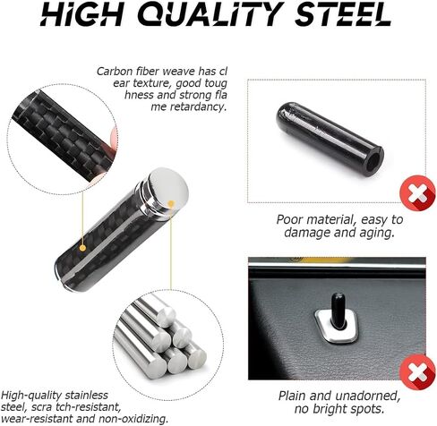 4 Pcs Car Door Lock Knobs Carbon Fiber Door Lock Bolt Pin Cover Stick Compatible with BMW 1 2 3 4 5 6 7 Series X1 X2 X3 X4 X5 X6 X7 Accessories, QD4SD001 in Saudi Arabia