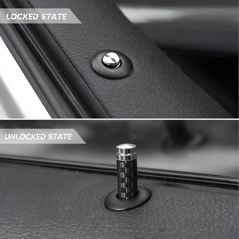 4 Pcs Car Door Lock Knobs Carbon Fiber Door Lock Bolt Pin Cover Stick Compatible with BMW 1 2 3 4 5 6 7 Series X1 X2 X3 X4 X5 X6 X7 Accessories, QD4SD001 in Saudi Arabia