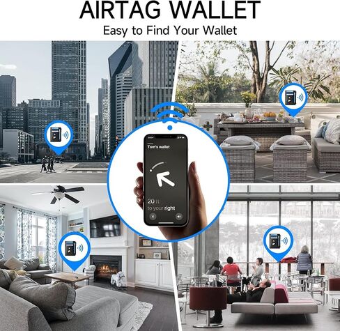 FALAN MULE Wallets for Men RFID Blocking Genuine Leather Bifold Minimalist Front Pocket Mens AirTag Wallet(Airtag Not included) in Kuwait