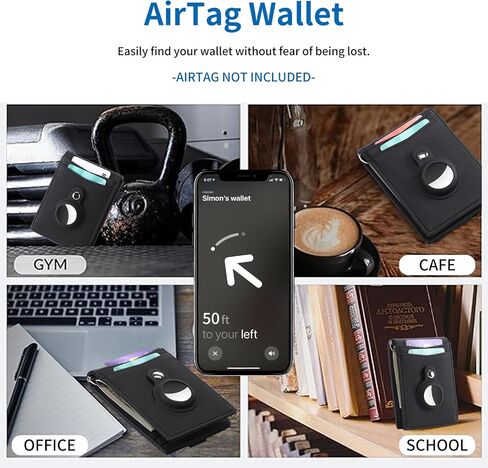 FALAN MULE Wallets for Men RFID Blocking Genuine Leather Bifold Minimalist Front Pocket Mens AirTag Wallet(Airtag Not included) in Kuwait