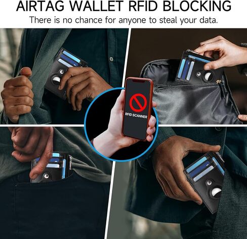FALAN MULE Wallets for Men RFID Blocking Genuine Leather Bifold Minimalist Front Pocket Mens AirTag Wallet(Airtag Not included) in Kuwait