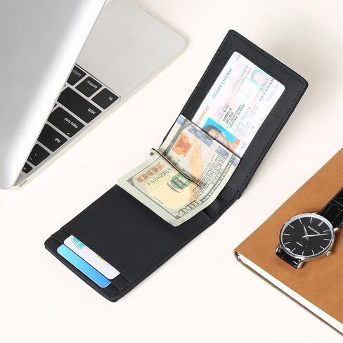 FALAN MULE Wallets for Men RFID Blocking Genuine Leather Bifold Minimalist Front Pocket Mens AirTag Wallet(Airtag Not included) in Kuwait