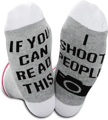 2PAIRS Funny Photographer Gift I Shoot People Camera Socks Photography Gift For Photographer Photography Lover in Kuwait