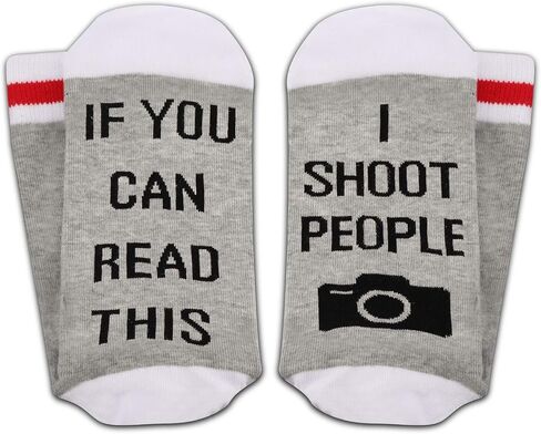 2PAIRS Funny Photographer Gift I Shoot People Camera Socks Photography Gift For Photographer Photography Lover in Kuwait