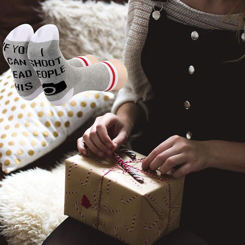 2PAIRS Funny Photographer Gift I Shoot People Camera Socks Photography Gift For Photographer Photography Lover in Kuwait